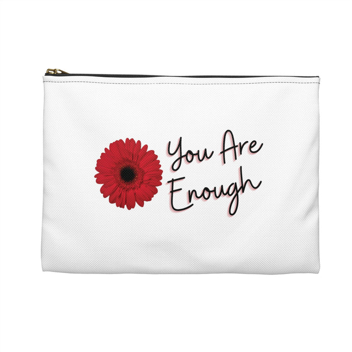 You Are Enough Cosmetic Bag only at Bling & Bloom's Boutique | Red Wil Tote Bags & Cosmetic Bags Bling & Bloom's Boutique Our You Are Enough Cosmetic Bags vary from small to large. These flat pouches can be used for pretty much anything. They make excellent accessory cases and cosmetic 