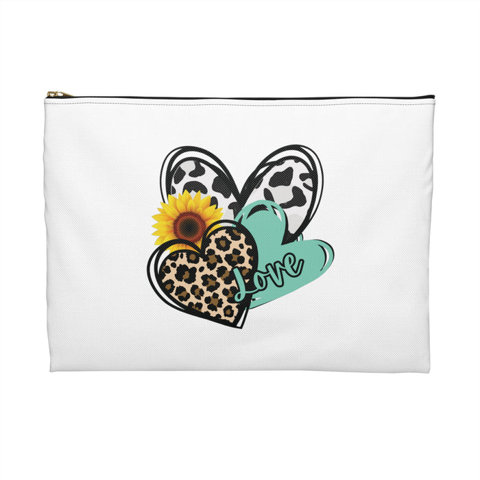 Triple Heart Cosmetic Bag only at Bling & Bloom's Boutique | Cheetah H Tote Bags & Cosmetic Bags Bling & Bloom's Boutique Our flat pouches vary from small to large and can be used for pretty much anything. They make excellent pencil cases and cosmetic travel bags. They are constructed f