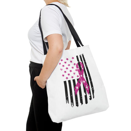 Breast Cancer Flag Tote Bag