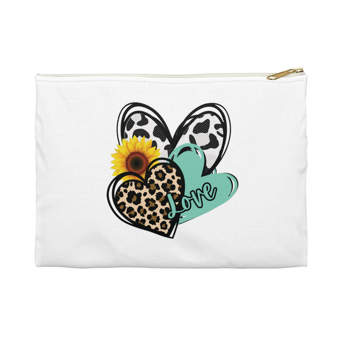 Triple Heart Cosmetic Bag only at Bling & Bloom's Boutique | Cheetah H Tote Bags & Cosmetic Bags Bling & Bloom's Boutique Our flat pouches vary from small to large and can be used for pretty much anything. They make excellent pencil cases and cosmetic travel bags. They are constructed f