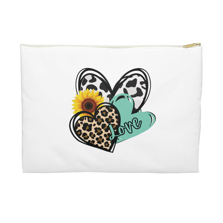 Triple Heart Cosmetic Bag only at Bling & Bloom's Boutique | Cheetah H Tote Bags & Cosmetic Bags Bling & Bloom's Boutique Our flat pouches vary from small to large and can be used for pretty much anything. They make excellent pencil cases and cosmetic travel bags. They are constructed f