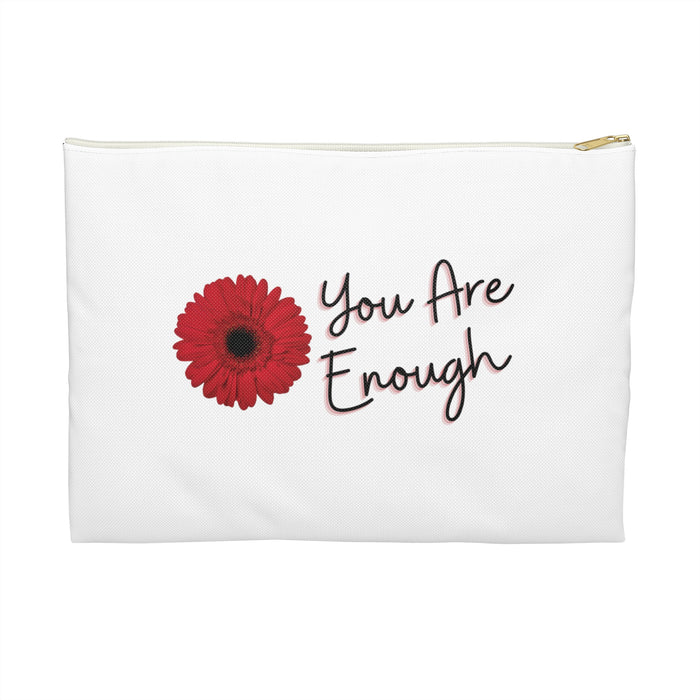 You Are Enough Cosmetic Bag only at Bling & Bloom's Boutique | Red Wil Tote Bags & Cosmetic Bags Bling & Bloom's Boutique Our You Are Enough Cosmetic Bags vary from small to large. These flat pouches can be used for pretty much anything. They make excellent accessory cases and cosmetic 