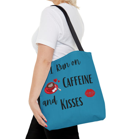 Caffeine and Kisses Tote Bag at Bling & Bloom's Boutique | Gifts Bags