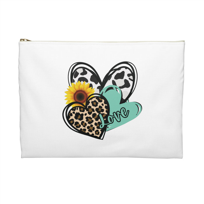 Triple Heart Cosmetic Bag only at Bling & Bloom's Boutique | Cheetah H Tote Bags & Cosmetic Bags Bling & Bloom's Boutique Our flat pouches vary from small to large and can be used for pretty much anything. They make excellent pencil cases and cosmetic travel bags. They are constructed f