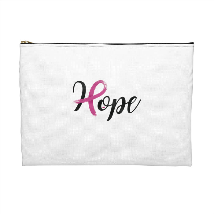 Breast Cancer ~ Hope Cosmetic Bag only at Bling & Bloom's Boutique | P Tote Bags & Cosmetic Bags Bling & Bloom's Boutique Our Hope Breast Cancer Cosmetic Bags vary from small to large. They are flat and can be used for pretty much anything. They make excellent accessory cases and cosmet