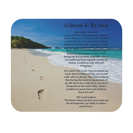 Footprints In The Sand Mouse Pad | Biblical Mouse Pads | Inspirational Office Products Bling & Bloom's Boutique Created to uplift anyone’s day, this personalized mousepad comes packed with style and comfort. Thanks to the rubber base, your mouse pad has a firm grip on the desk