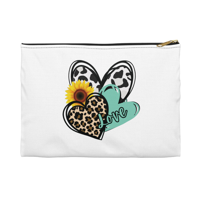 Triple Heart Cosmetic Bag only at Bling & Bloom's Boutique | Cheetah H Tote Bags & Cosmetic Bags Bling & Bloom's Boutique Our flat pouches vary from small to large and can be used for pretty much anything. They make excellent pencil cases and cosmetic travel bags. They are constructed f