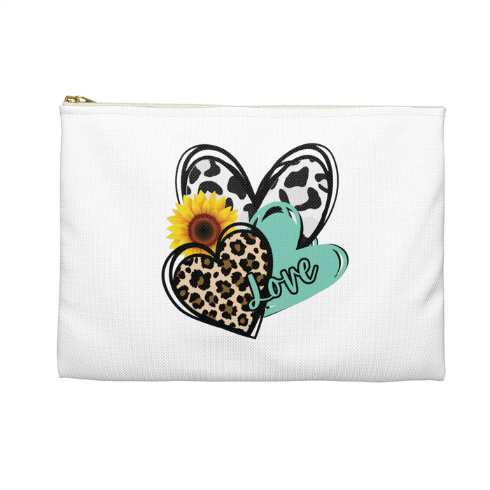 Triple Heart Cosmetic Bag only at Bling & Bloom's Boutique | Cheetah H Tote Bags & Cosmetic Bags Bling & Bloom's Boutique Our flat pouches vary from small to large and can be used for pretty much anything. They make excellent pencil cases and cosmetic travel bags. They are constructed f