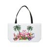 Pink Flamingo Weekender Tote Bag Bags Bling & Bloom's Boutique This personalized Pink Flamingo weekender bag comes in one size – 24" x 13" – perfect for those who love to travel light. Its t-bottom construction and black handles