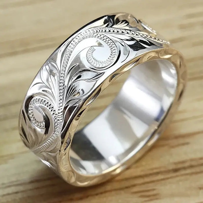 Exquisite Silver Ring | Hand Carved Leaf Filigree Silver Ring | Scroll Rings Bling & Bloom's Boutique Filigree Silver Ring. An elegant piece of artistry to dress up any look, the Exquisite Hand Carved Leaf Filigree Silver Ring is an exquisite statement piece to add t