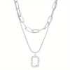 Square Double Layer Necklace only at Bling & Bloom's Boutique | Women' Necklaces Bling & Bloom's Boutique Square Double Layer Necklace This stunning necklace combines two beautiful layers of square-cut pendants. Perfect for adding a touch of sparkle and shine to any outf