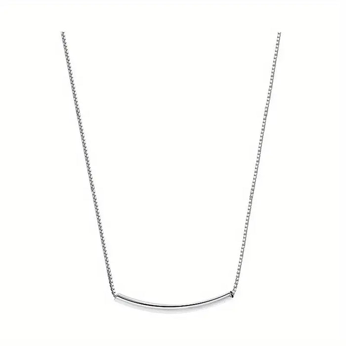 Sliding Bar Silver Necklace at Bling & Bloom's Boutique. Snake Chain with Long Sliding Bar