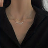 Sliding Bar Silver Necklace at Bling & Bloom's Boutique. Snake Chain with Long Sliding Bar