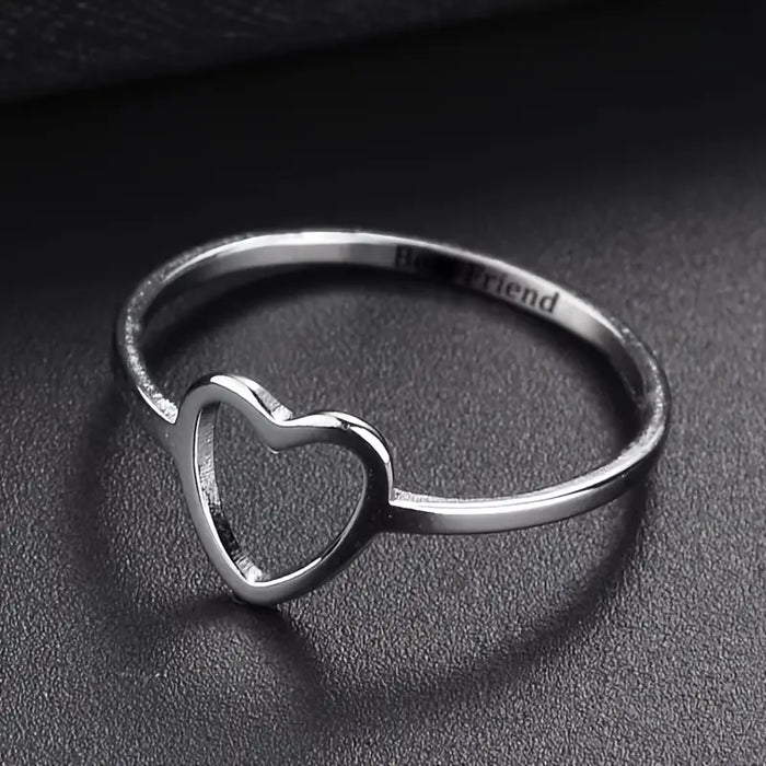 Chic Hollow Heart Ring Size 7 at Bling & Bloom's Boutique