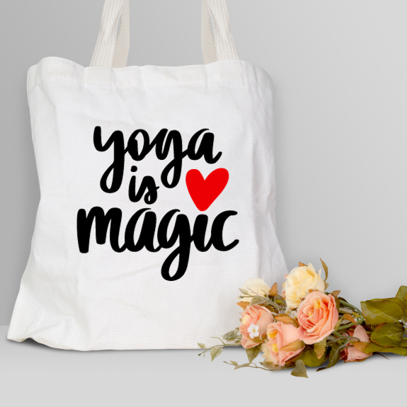 Yoga Tote Bag | Womens Travel Bag | Yoga Is Magic Bag | Custom Designe Tote Bags Bling & Bloom's Boutique "Yoga Is Magic" Tote Bag is designed with those Yoga Lovers in mind. It'll make the perfect gym bag for you. Carry everything you need all in one place.  (Read impor