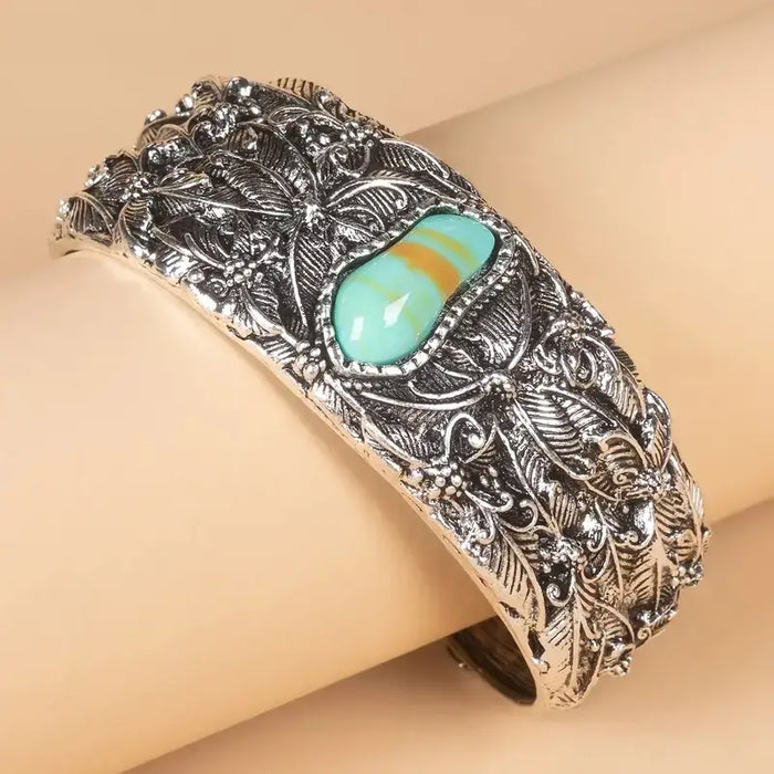 Vintage Turquoise Cuff Bracelet only at Bling & Bloom's Boutique | Tur Bracelets Bling & Bloom's Boutique Vintage Turquoise Cuff Bangle Bracelet A timeless piece that adds a special touch to any outfit. Elevate your wardrobe and make a statement with this gorgeous bracel